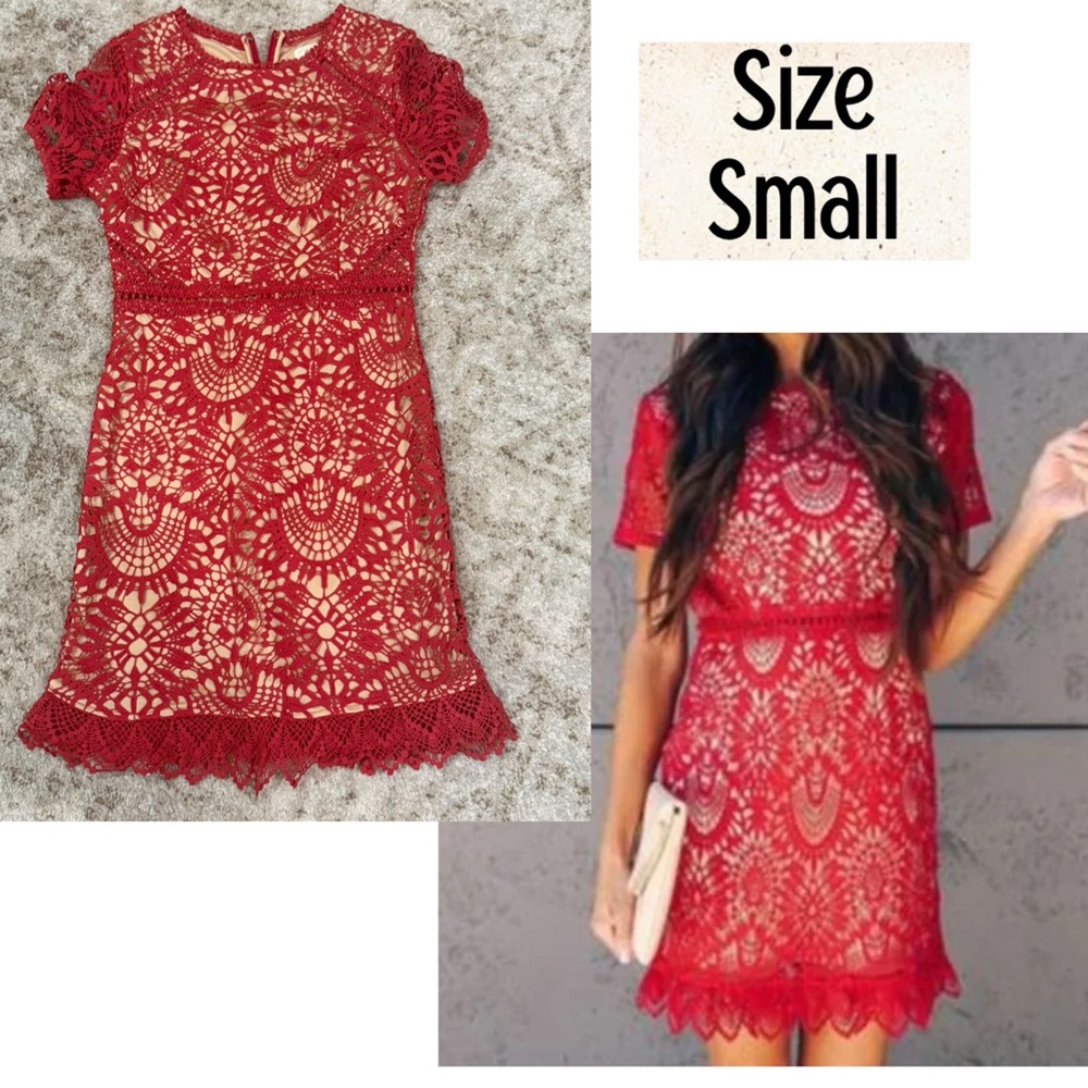 Elegant Red Lace Dress